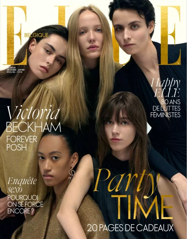 Cover story for ELLE Belgique December 2025 Lead MUA Florence Teerlinck